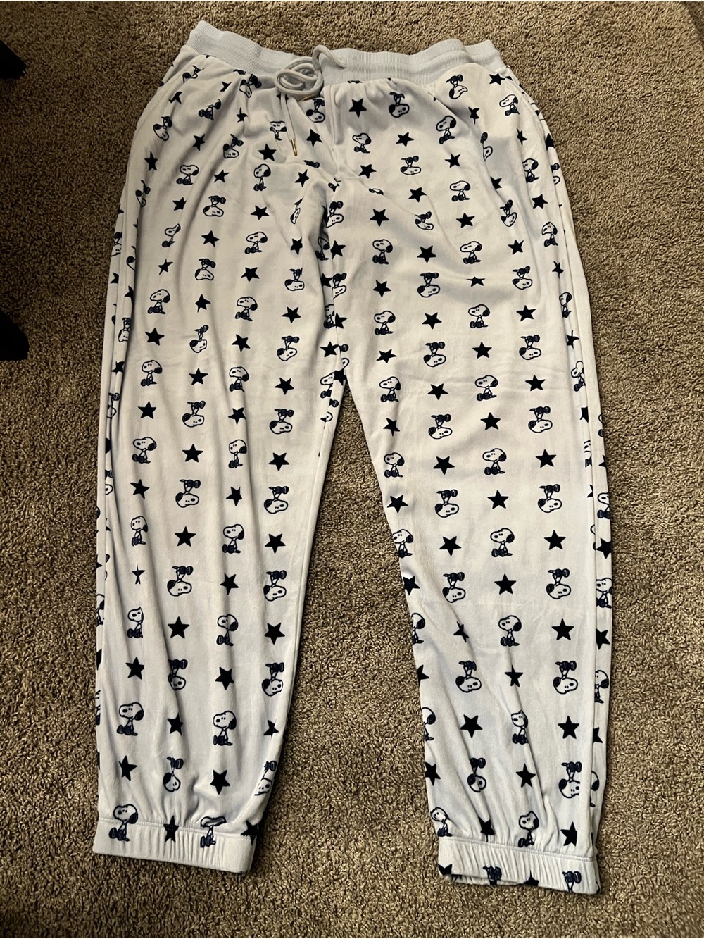Light Blue Snoopy Star Print Crewneck and Pant Pajama Set - Picture 4 of 4